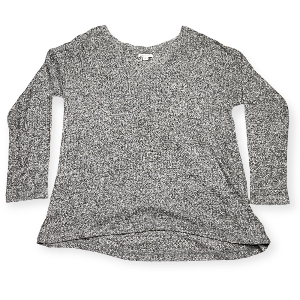 America Eagle AE Knit Grey Pocket Tee Size Large long sleeve Shirt top gray